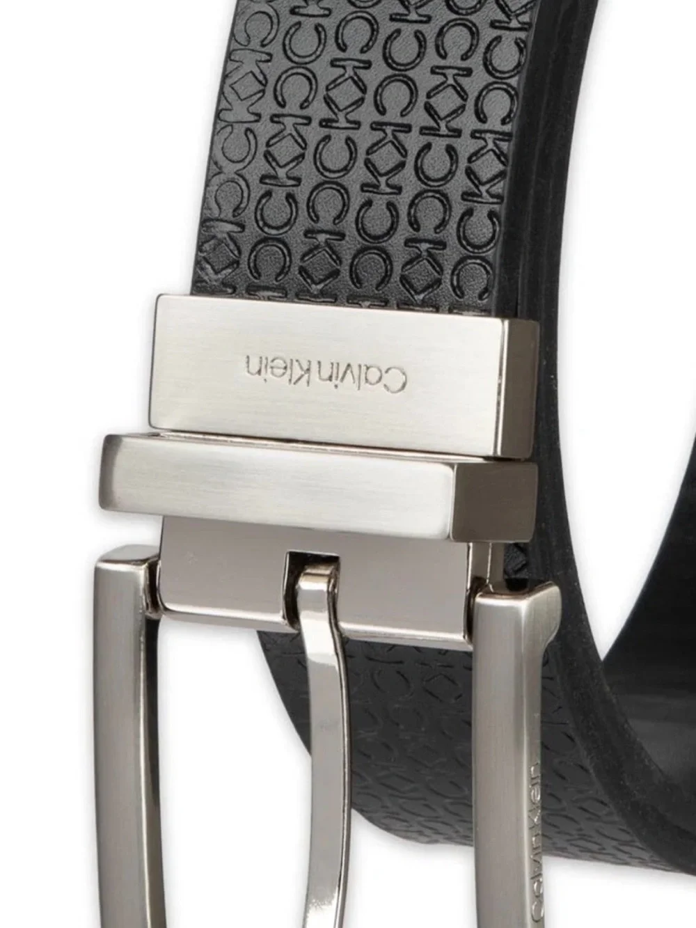Calvin Klein Men's Micro Logo Strap Reversible Casual Belt Black Size S (30-32)